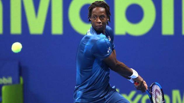 France's Gael Monfils in action during the ATP Qatar Open tennis competition in Doha. (AFP) France's Gael Monfils in action during the ATP Qatar Open tennis competition in Doha. (AFP)