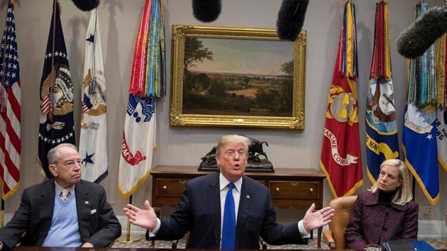 US President Donald Trump speaks during a meeting with Republican members of the Senate about immigration at the White House in Washington, DC, on January 4, 2018. (AFP Photo) US President Donald Trump speaks during a meeting with Republican members of the Senate about immigration at the White House in Washington, DC, on January 4, 2018. (AFP Photo)