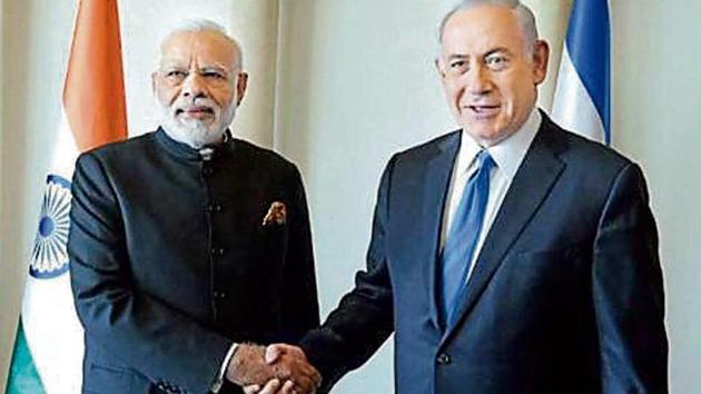 Prime Minister Narendra Modi with his Israeli counterpart Benjamin Netanyahu in Israel last year. (PTI File Photo) Prime Minister Narendra Modi with his Israeli counterpart Benjamin Netanyahu in Israel last year. (PTI File Photo)
