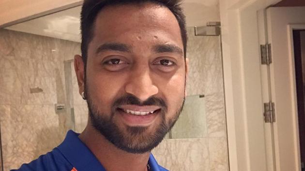 Krunal Pandya played a breezy innings of 44 n.o. from 26 balls to bolster Baroda’s score in their Syed Mushtaq Ali T20 League zonal opener against Mumbai on Sunday. (Twitter) Krunal Pandya played a breezy innings of 44 n.o. from 26 balls to bolster Baroda’s score in their Syed Mushtaq Ali T20 League zonal opener against Mumbai on Sunday. (Twitter)