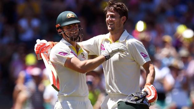 Mitchell Marsh (R) and Shaun Marsh hit centuries to put Australia on top on the fourth day of the fifth Ashes Test match at the Sydney Cricket Ground (SCG). (AFP) Mitchell Marsh (R) and Shaun Marsh hit centuries to put Australia on top on the fourth day of the fifth Ashes Test match at the Sydney Cricket Ground (SCG). (AFP)