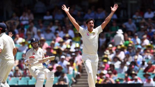 Australia declared at 649/7, a lead of 303 runs and Mitchell Starc dismissed Mark Stoneman for 0. (AFP) Australia declared at 649/7, a lead of 303 runs and Mitchell Starc dismissed Mark Stoneman for 0. (AFP)