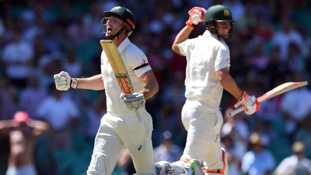 Shaun Marsh and Mitchell Marsh’s centuries powered Australia to a big score and put them on course for an innings win against England in the Sydney Test. (AFP)
