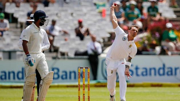 Dale Steyn (R) troubled India’s batsmen greatly with his pace and bounce before hobbling off with an injury. (AFP) Dale Steyn (R) troubled India’s batsmen greatly with his pace and bounce before hobbling off with an injury. (AFP)