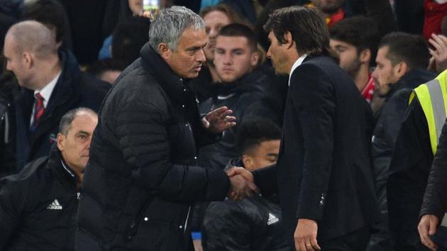 Manchester United manager Jose Mourinho (L) and Chelsea head coach Antonio Conte (R) have been involved in a war of words. (AFP) Manchester United manager Jose Mourinho (L) and Chelsea head coach Antonio Conte (R) have been involved in a war of words. (AFP)