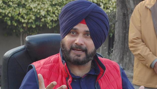 Punjab minister Navjot Singh Sidhu at a press conference in Amritsar on Saturday. (Sameer Sehgal/HT) Punjab minister Navjot Singh Sidhu at a press conference in Amritsar on Saturday. (Sameer Sehgal/HT)