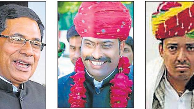 (From left) Jaswant Singh Yadav , Shakti Singh Hada and Ramswarup Lamba. (HT Photo) (From left) Jaswant Singh Yadav , Shakti Singh Hada and Ramswarup Lamba. (HT Photo)