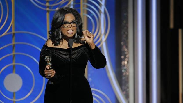 This image released by NBC shows Oprah Winfrey accepting the Cecil B. DeMille Award at the 75th Annual Golden Globe Awards in Beverly Hills on Sunday, Jan. 7, 2018. (AP) This image released by NBC shows Oprah Winfrey accepting the Cecil B. DeMille Award at the 75th Annual Golden Globe Awards in Beverly Hills on Sunday, Jan. 7, 2018. (AP)