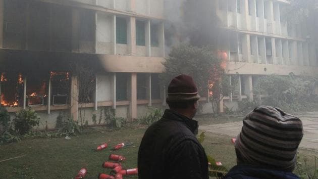Prima facie, the fire appeared to have been caused by a short circuit. (HT Photo) Prima facie, the fire appeared to have been caused by a short circuit. (HT Photo)