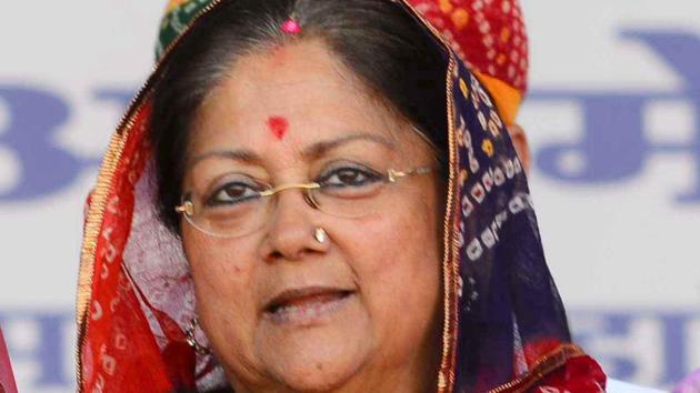 CM Vasundhara Raje was addressing the 18th All India Whips conference in Udaipur on Monday. (HT File) CM Vasundhara Raje was addressing the 18th All India Whips conference in Udaipur on Monday. (HT File)
