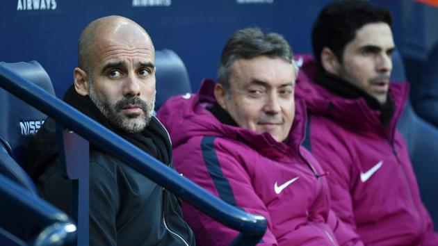 Pep Guardiola’s Manchester City currently sit atop the Premier League standings. (AFP) Pep Guardiola’s Manchester City currently sit atop the Premier League standings. (AFP)