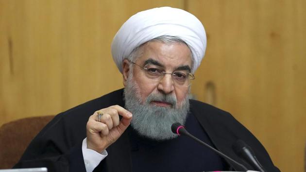 Iranian president Hassan Rouhani at a cabinet meeting in Tehra.(AP File Photo)