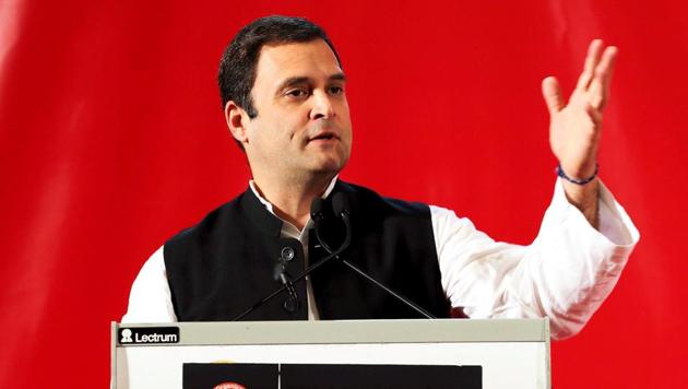 Congress president Rahul Gandhi addresses valedictory function organised by Global Organisation of People of Indian Origin in Bahrain. (PTI Photo) Congress president Rahul Gandhi addresses valedictory function organised by Global Organisation of People of Indian Origin in Bahrain. (PTI Photo)