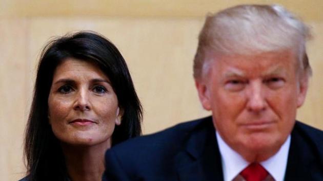 US Ambassador to the UN Nikki Haley and US President Donald Trump at UN Headquarters in New York, in September, 2017. (Reuters Photo) US Ambassador to the UN Nikki Haley and US President Donald Trump at UN Headquarters in New York, in September, 2017. (Reuters Photo)