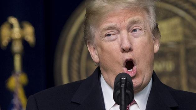 US President Donald Trump speaks during a retreat with Republican lawmakers at Camp David in Thurmont, Maryland. (AFP Photo) US President Donald Trump speaks during a retreat with Republican lawmakers at Camp David in Thurmont, Maryland. (AFP Photo)