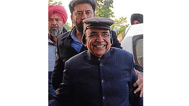 Former PTU V-C Rajneesh Arora being taken to a court in Jalandhar on Monday. (HT Photo) Former PTU V-C Rajneesh Arora being taken to a court in Jalandhar on Monday. (HT Photo)