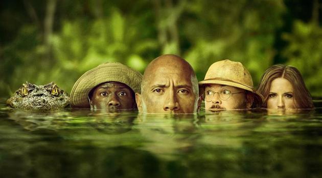 Jumanji stars Dwayne ‘The Rock’ Johnson and funnymen Jack Black and Kevin Hart. Jumanji stars Dwayne ‘The Rock’ Johnson and funnymen Jack Black and Kevin Hart.