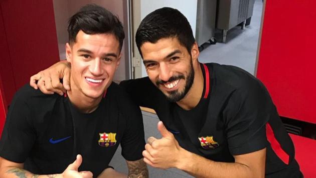 Luis Suarez, who played alongside Philippe Coutinho at Anfield until he joined FC Barcelona in 2014, is looking forward to great success alongside his new teammate.(Twitter)