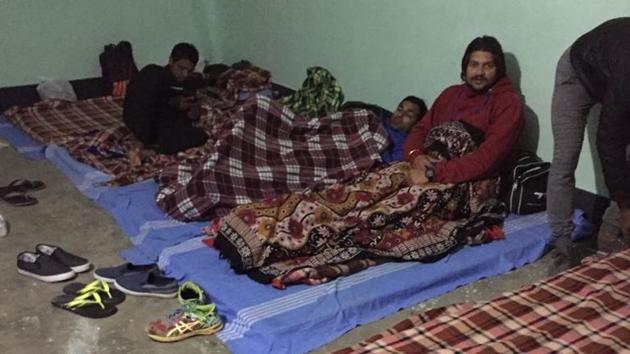 Mattresses provided to players taking part in national hockey in Imphal. (HT Photo) Mattresses provided to players taking part in national hockey in Imphal. (HT Photo)