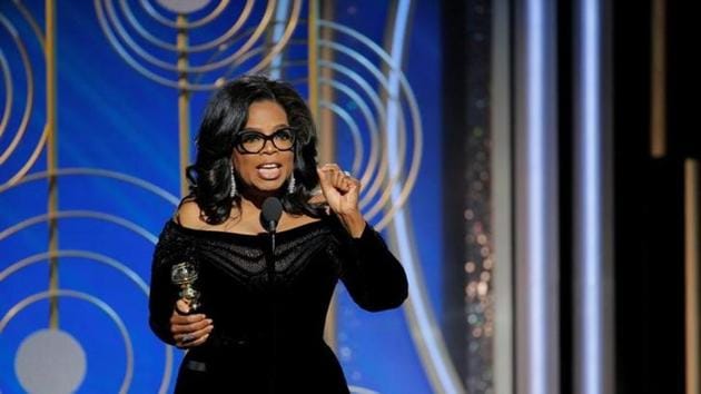 Oprah Winfrey speaks after accepting the Cecil B. Demille Award at the 75th Golden Globe Awards in Beverly Hills, California, U.S. January 7.(Reuters)