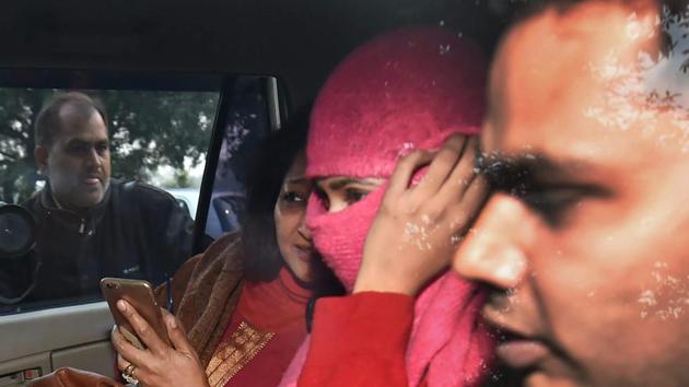 Directorate of Revenue Intelligence officials take a Jet Airways air hostess to court after arresting her for smuggling US dollars in Delhi, (PTI) Directorate of Revenue Intelligence officials take a Jet Airways air hostess to court after arresting her for smuggling US dollars in Delhi, (PTI)