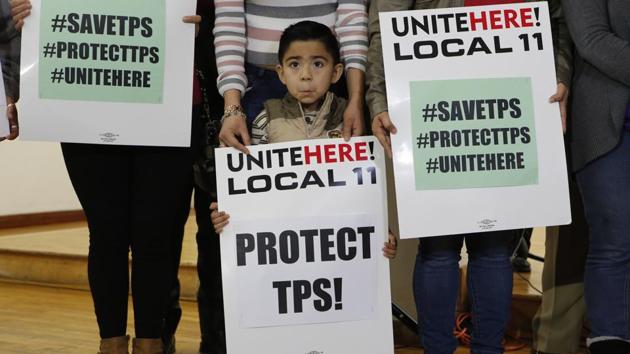 Mateo Barrera, 4 originally from El Salvador, whose family members benefit from Temporary Protected Status attend a news conference in Los Angeles, Monday, Jan. 8, 2018. (AP Photo) Mateo Barrera, 4 originally from El Salvador, whose family members benefit from Temporary Protected Status attend a news conference in Los Angeles, Monday, Jan. 8, 2018. (AP Photo)