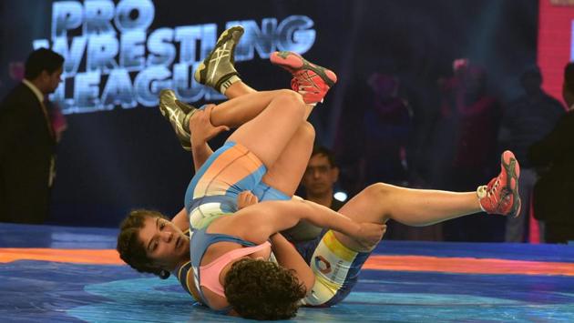 While Sakshi Malik won her bout, the Pro Wrestling League received a modest response on Tuesday. (PTI) While Sakshi Malik won her bout, the Pro Wrestling League received a modest response on Tuesday. (PTI)