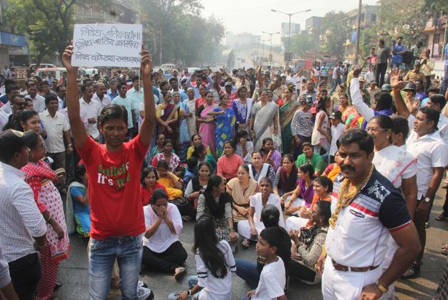 Dalits activists protest against the violence at Bhima Koregaon, January 03. shows that close to two-thirds of the population in rural Rajasthan and rural Uttar Pradesh practise untouchability and half the same population is opposed to Dalit and non-Dalit Hindu marriages (Bhushan Koyande/HT) Dalits activists protest against the violence at Bhima Koregaon, January 03. shows that close to two-thirds of the population in rural Rajasthan and rural Uttar Pradesh practise untouchability and half the same population is opposed to Dalit and non-Dalit Hindu marriages (Bhushan Koyande/HT)