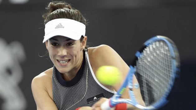 Garbine Muguruza in action during her Sydney International second round match against Aleksandra Krunic. (AP) Garbine Muguruza in action during her Sydney International second round match against Aleksandra Krunic. (AP)