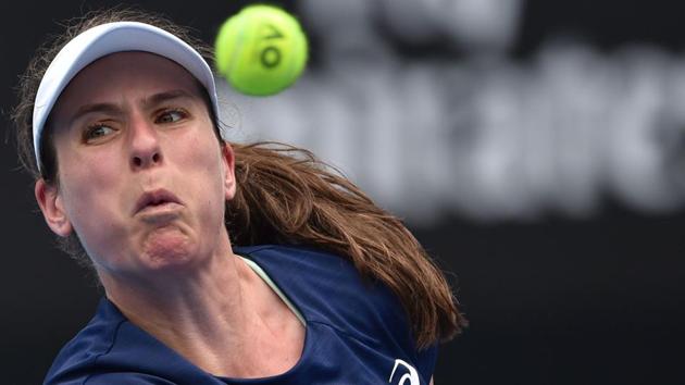 Johanna Konta lost to Agnieszka Radwanska in their women's singles match at Sydney International tennis tournament on Tuesday.(AFP)