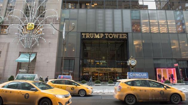 Cars drive past the front of Trump Tower on Fifth Avenue in New York.(AFP file photo)