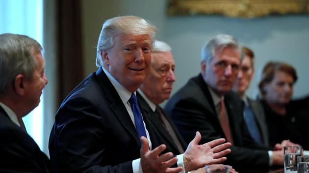 US President Donald Trump holds a bipartisan meeting with legislators on immigration reform at the White House in Washington, on Tuesday. (REUTERS) US President Donald Trump holds a bipartisan meeting with legislators on immigration reform at the White House in Washington, on Tuesday. (REUTERS)