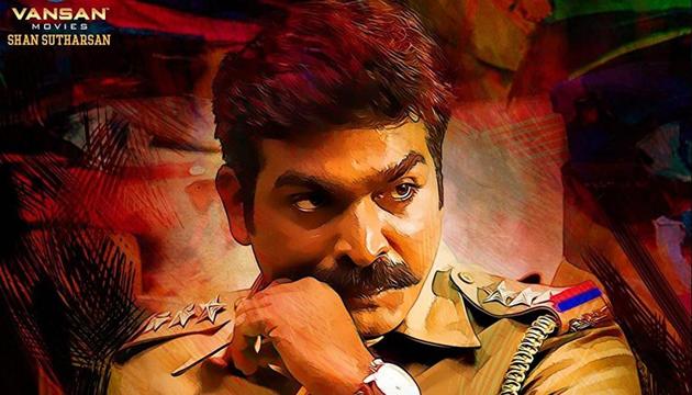 Vijay Sethupathi in a poster of his film Sethupathi where he played a cop. Vijay Sethupathi in a poster of his film Sethupathi where he played a cop.