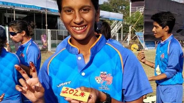 Jemimah Rodrigues, who has been named in the Indian women’s cricket squad, shot into the limelight after she emulated Smriti Mandhana’s feat to slam a double hundred in an under-19 match. Studded with 24 fours, her unbeaten 202 off 163 balls against Saurashtra was the icing on what has been a pretty illustrious budding career. (Twitter) Jemimah Rodrigues, who has been named in the Indian women’s cricket squad, shot into the limelight after she emulated Smriti Mandhana’s feat to slam a double hundred in an under-19 match. Studded with 24 fours, her unbeaten 202 off 163 balls against Saurashtra was the icing on what has been a pretty illustrious budding career. (Twitter)