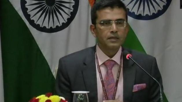 MEA spokesperson Raveesh Kumar addresses the media on Thursday. (ANI /Twitter) MEA spokesperson Raveesh Kumar addresses the media on Thursday. (ANI /Twitter)