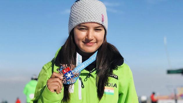 Aanchal Thakur became the first Indian to win a medal at an international skiing event. (PTI) Aanchal Thakur became the first Indian to win a medal at an international skiing event. (PTI)
