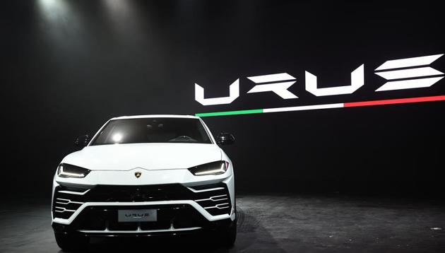 Italian exclusive sports car-maker Lamborghini launched its first super sports utility vehicle ‘Urus’ in India on Thursday in Mumbai. (Vijayanand Gupta/HT Photo)