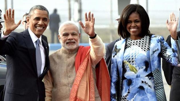 Former US President Barack Obama attended the Republic Day parade in 2015 as a chief guest. (HT Photo) Former US President Barack Obama attended the Republic Day parade in 2015 as a chief guest. (HT Photo)