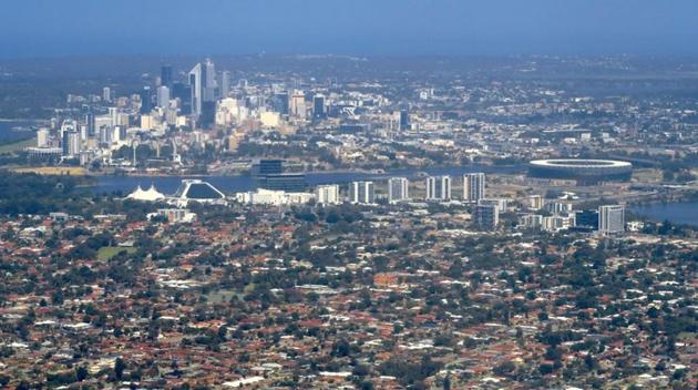 The newly completed Perth Stadium can be seen near the Crown Casino and central business district (CBD) of Perth. (Reuters) The newly completed Perth Stadium can be seen near the Crown Casino and central business district (CBD) of Perth. (Reuters)