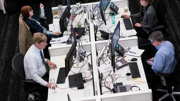 This file photo taken on March 3, 2016 shows a view of the newsroom in the Washington Post's building in Washington, DC. (AFP)