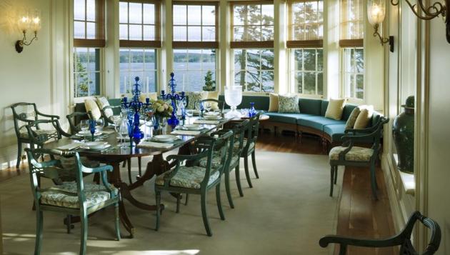 A dining room in a house on Penobscot Bay, Maine, featured in the book Classical Principles for Modern Design: Lessons From Edith Wharton and Ogden Codman's The Decoration of Houses.(Jonathan Wallen/The Monacelli Press via AP)