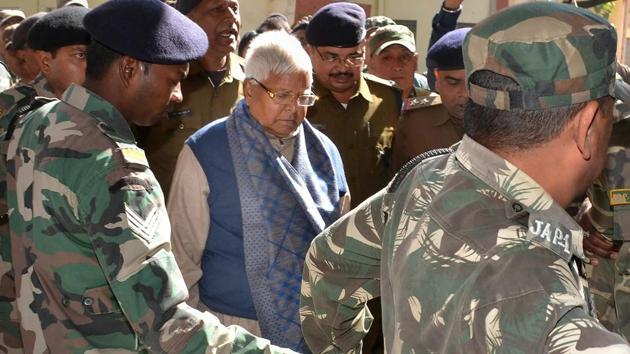 Former Bihar chief minister Lalu Prasad Yadav at the special CBI court in Ranchi. (PTI) Former Bihar chief minister Lalu Prasad Yadav at the special CBI court in Ranchi. (PTI)