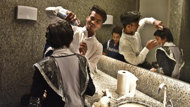 Mangesh (back to lens) has also taken to skating. Mangesh won the second rank at the junior ice skating national championship. “Sometimes I feel guilty I got my brother into skating. We could have helped our father sell more beads and shift to a bigger house”, says Tiwari. (Raj K Raj / HT Photo) Mangesh (back to lens) has also taken to skating. Mangesh won the second rank at the junior ice skating national championship. “Sometimes I feel guilty I got my brother into skating. We could have helped our father sell more beads and shift to a bigger house”, says Tiwari. (Raj K Raj / HT Photo)