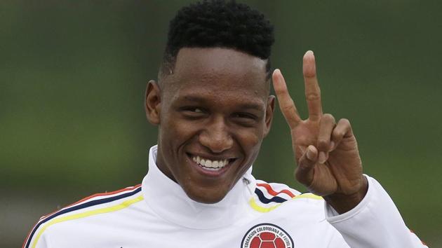 FC Barcelona completed the signing of Yerry Mina from Brazilian club Palmeiras.(AP)