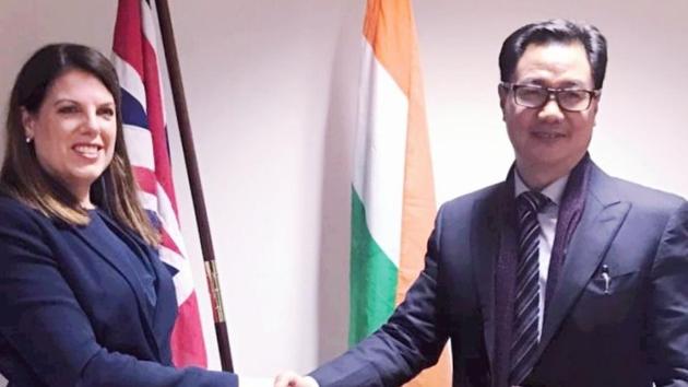 Minister of State for Home Kiren Rijiju on Friday confirmed that the pact was signed by him and UK Minister of State for Immigration Caroline Nokes in Britain on Wednesday during his visit along with an Indian delegation for a week(Twitter Photo)