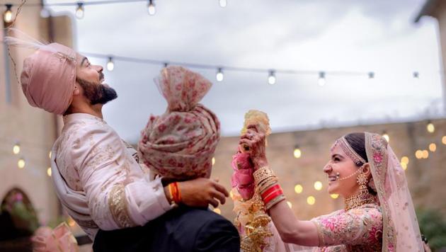 Virat Kohli and Anushka Sharma at their wedding in Italy in 2017. Virat Kohli and Anushka Sharma at their wedding in Italy in 2017.