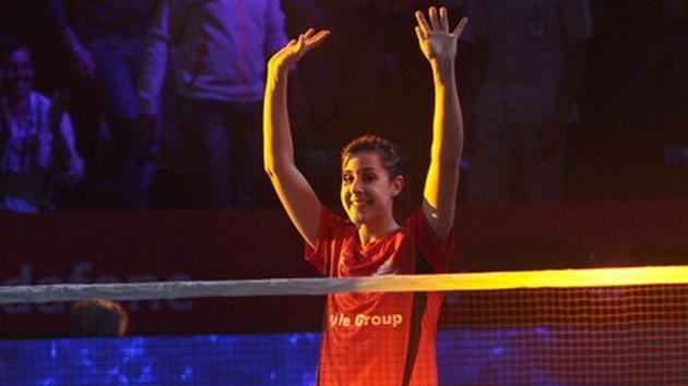 Carolina Marin came back from a game down to steer Hyderabad Hunters into the final of the third Premier Badminton League. (PBL) Carolina Marin came back from a game down to steer Hyderabad Hunters into the final of the third Premier Badminton League. (PBL)