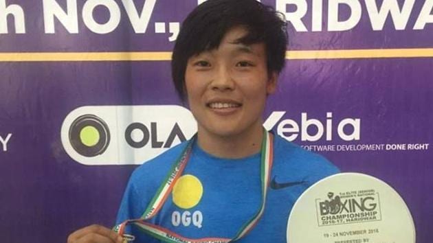 Sarjubala Devi edged past Haryana’s Ritu 3-2 to clinch Manipur’s lone gold medal and her second successive national title. (Twitter) Sarjubala Devi edged past Haryana’s Ritu 3-2 to clinch Manipur’s lone gold medal and her second successive national title. (Twitter)