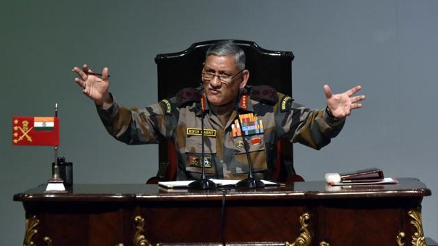 “China is a powerful country but we are not a weak nation,” Army chief General Bipin Rawat said at a press conference ahead of Army Day. The Army Chief also warned that potential adversaries may seek to counter India’s conventional military superiority using less expensive and more attainable asymmetrical means. (Vipin Kumar / HT PHOTO) “China is a powerful country but we are not a weak nation,” Army chief General Bipin Rawat said at a press conference ahead of Army Day. The Army Chief also warned that potential adversaries may seek to counter India’s conventional military superiority using less expensive and more attainable asymmetrical means. (Vipin Kumar / HT PHOTO)
