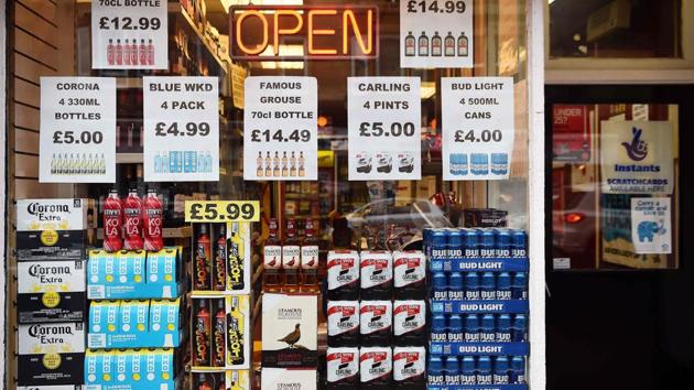A liquor store displaying bottles and cans with price tags in the window. (AFP/Representative image) A liquor store displaying bottles and cans with price tags in the window. (AFP/Representative image)